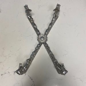 1994 Vintage Arthur Court Aluminum Bowl Elephants Stand